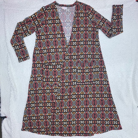 Women’s Medium LuLaRoe Multi Color Aztec Print Duster Cardigan - Picture 1 of 13